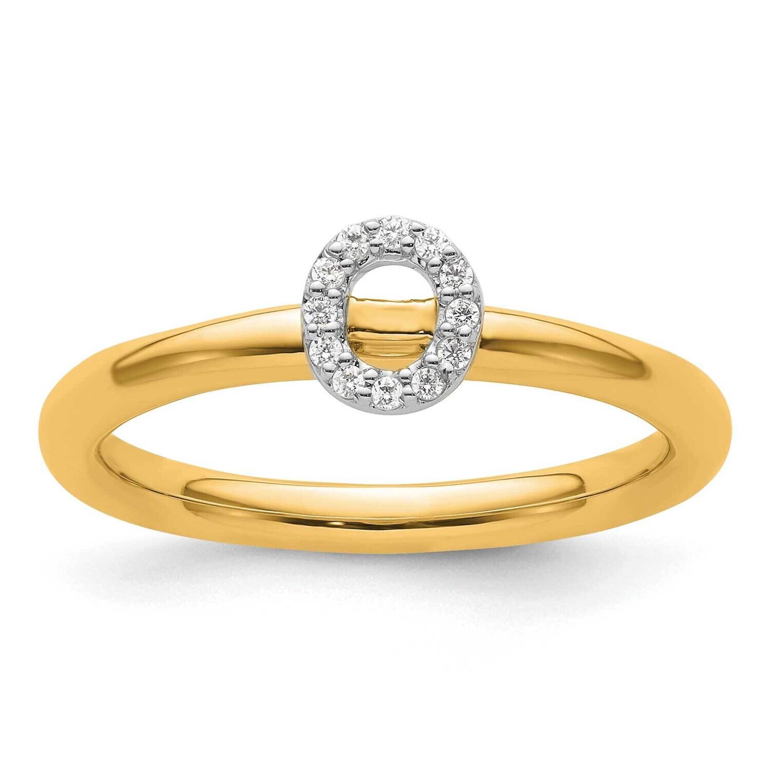 Stackable Diamond Initial O Ring 14k Gold SK2112OY
