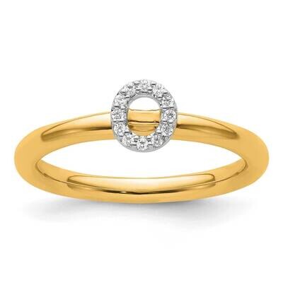 Stackable Diamond Initial O Ring 14k Gold SK2112OY, MPN: SK2112OY,