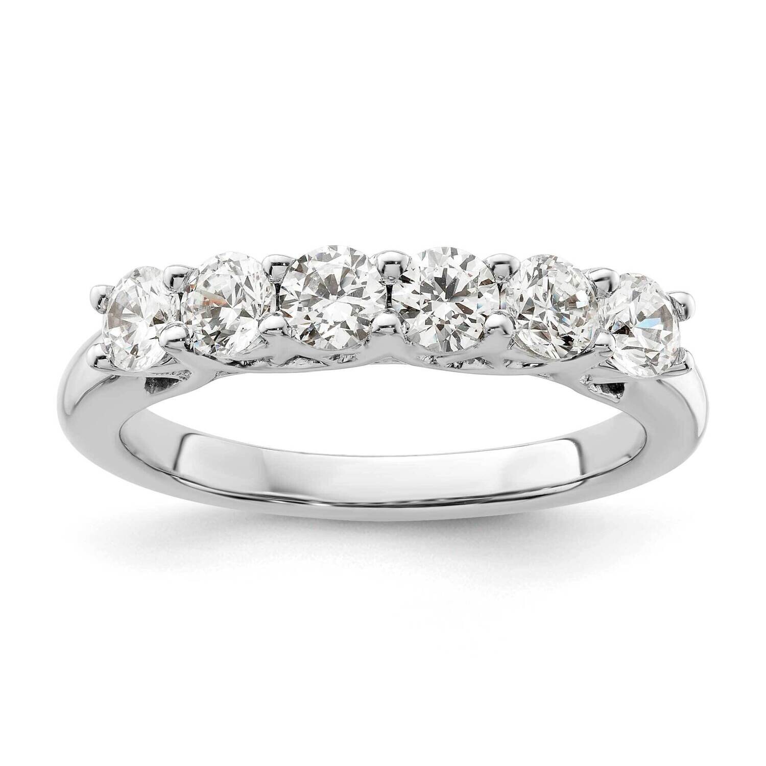 6-Stone Shared Prong Holds 6-3.5mm Round Diamond Band Ring Mounting 14k White Gold RM3185B-100-WAA,…
