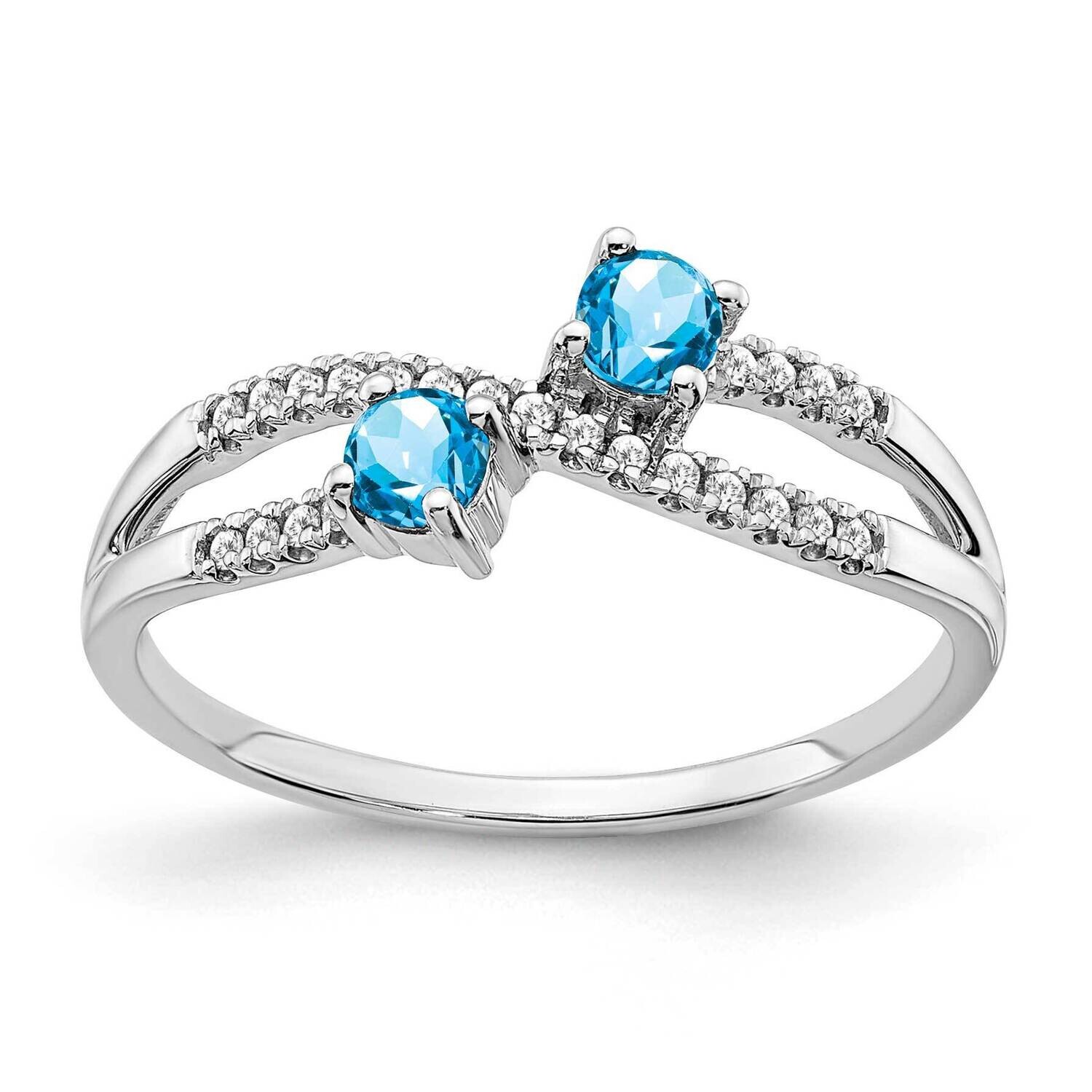 Two-Stone Blue Topaz Diamond Ring 14k White Gold RM3593-BT-009-WA, MPN: RM3593-BT-009-WA, 886774526…