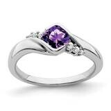 Amethyst Diamond Ring 10k White Gold RM7156-AM-006-1WA, MPN: RM7156-AM-006-1WA, 191101818479