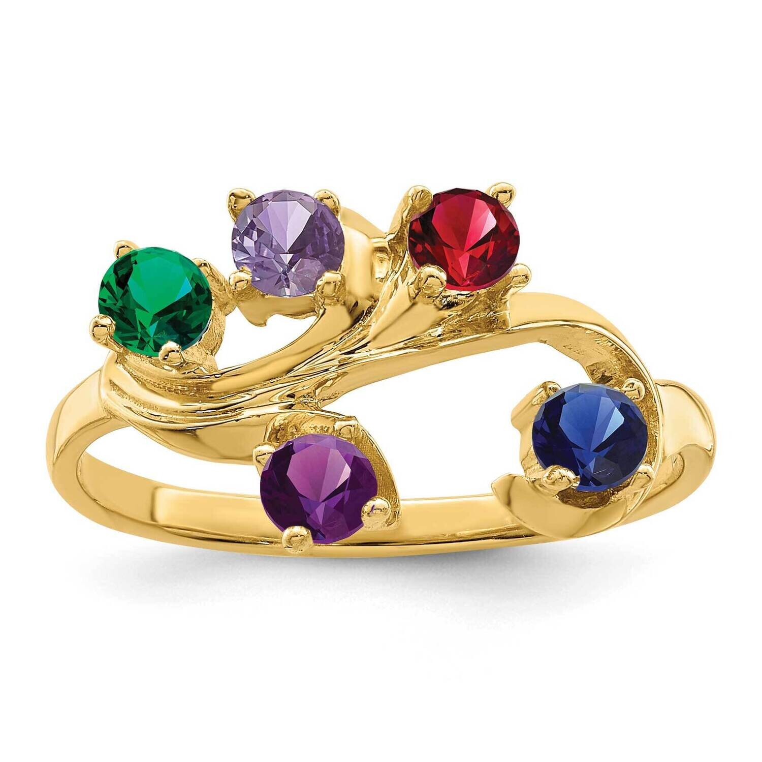 5-Stone Mothers Ring Mounting 14k Polished Gold XMR4_5, MPN: XMR4_5, 883957486000