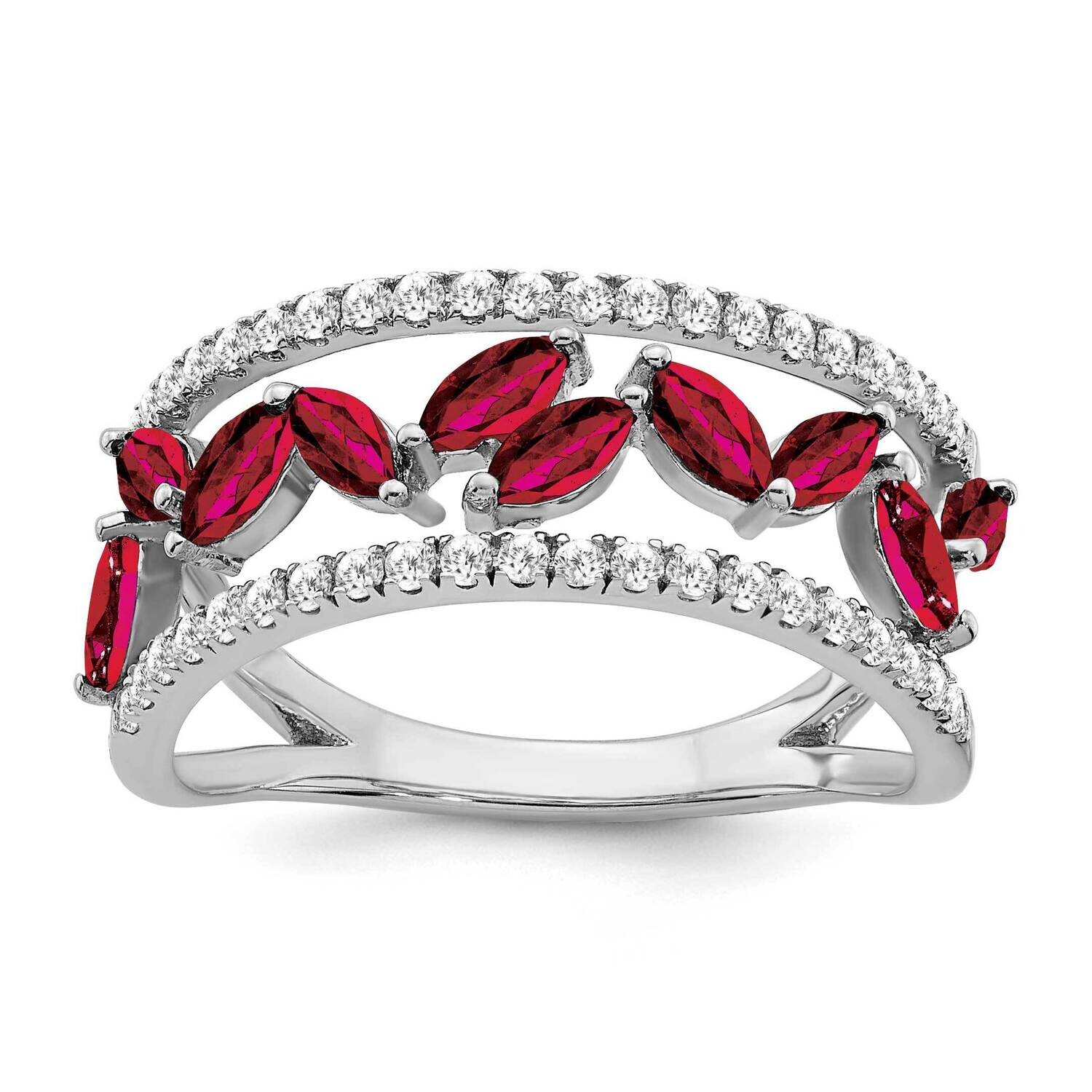 Marquise Created Ruby Diamond Ring 14k White Gold RM7241-RU-033-WA, MPN: RM7241-RU-033-WA, 19110182…
