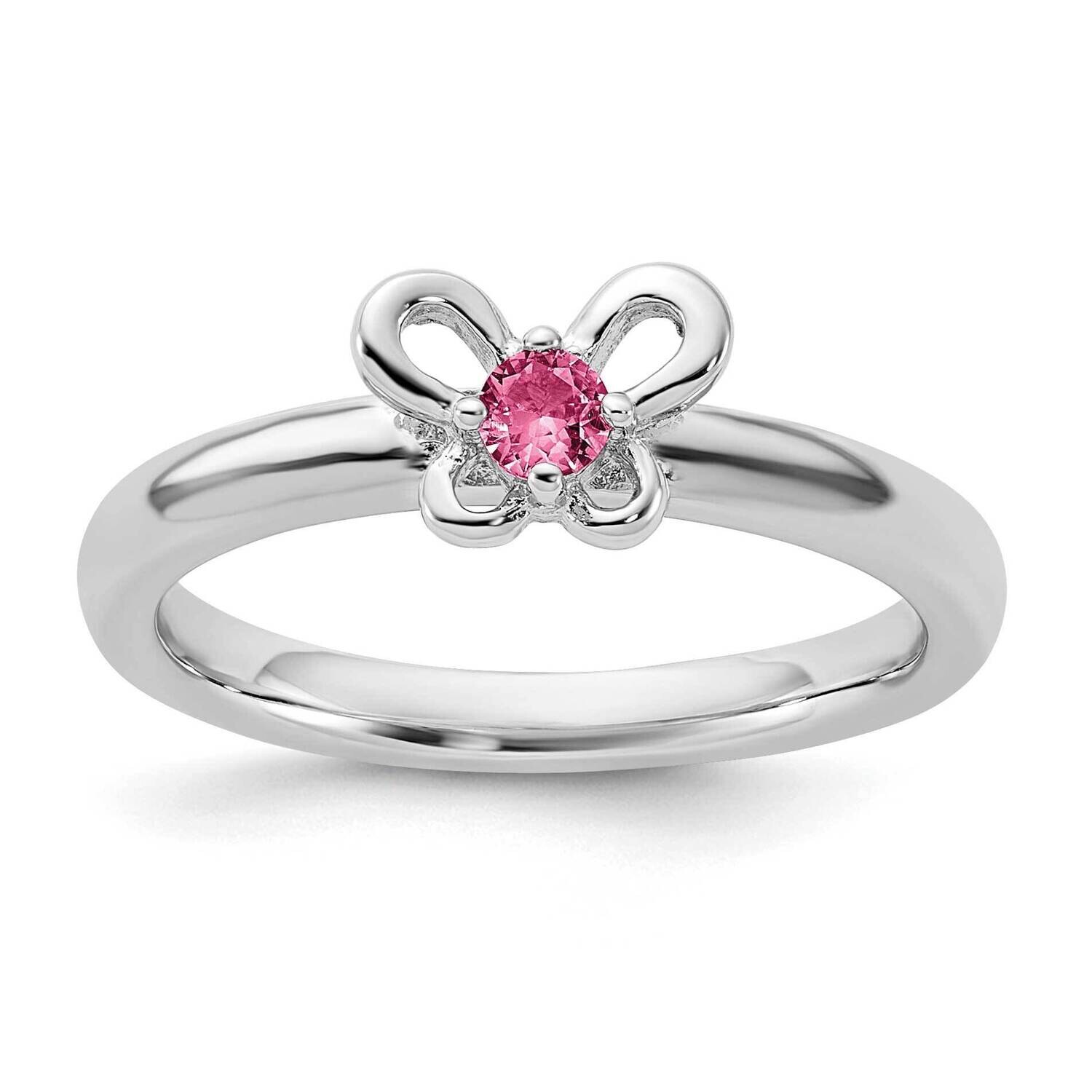 Stackable Expressions Created Pink Sapphire Ring Sterling Silver QSK1242, MPN: QSK1242,