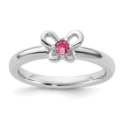 Stackable Expressions Created Pink Sapphire Ring Sterling Silver QSK1242, MPN: QSK1242,