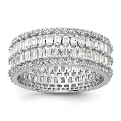 CZ Eternity Band Sterling Silver Rhodium-Plated QR7535, MPN: QR7535,