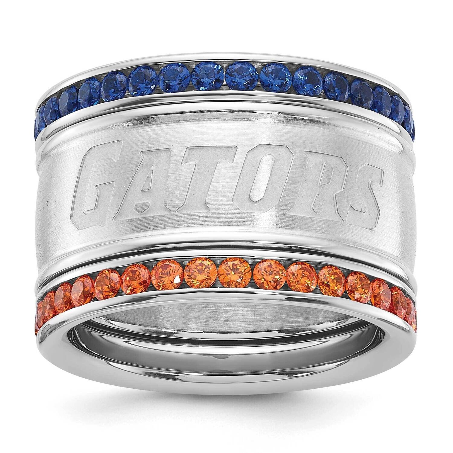 Univ Of Florida Logo Crystal Stacked Ring Set Size 9 UFL335CR-SZ9