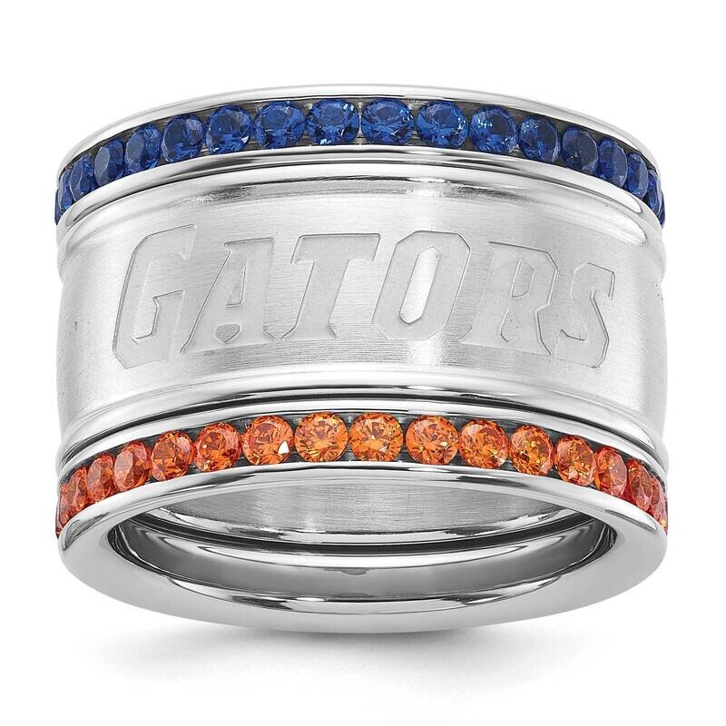 Univ Of Florida Logo Crystal Stacked Ring Set Size 9 UFL335CR-SZ9