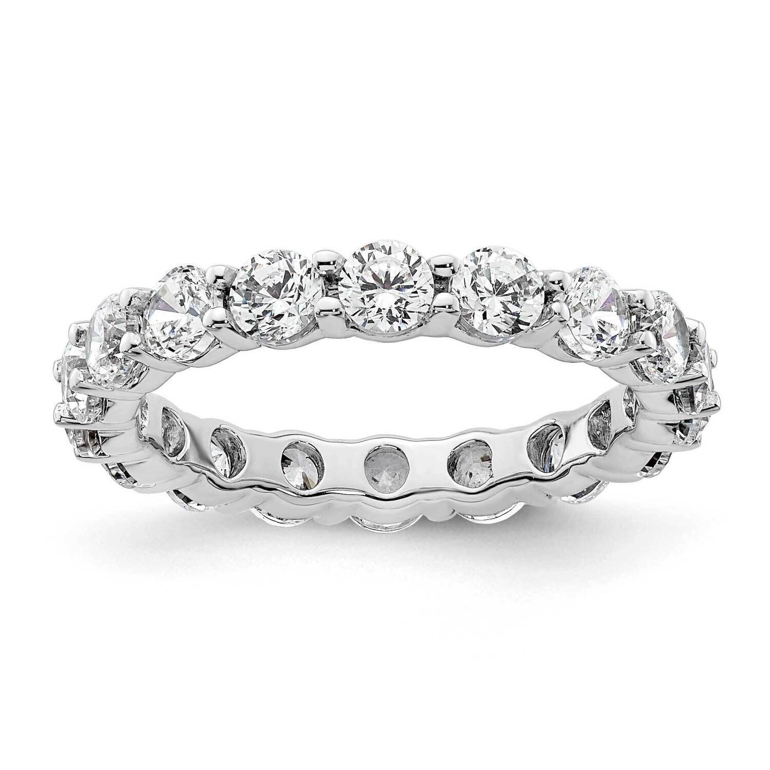 Polished Shared Prong 2 Carat Diamond Complete Eternity Band 14k White Gold ET0001-200-4W4, MPN: ET…