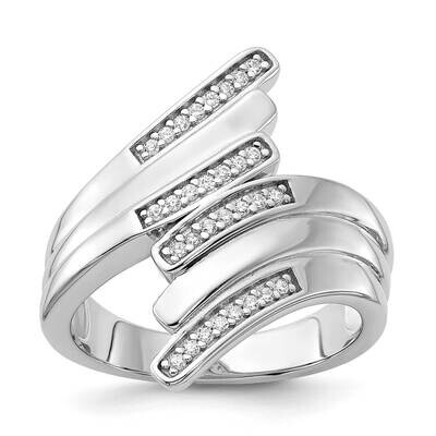 Fancy CZ Ring Sterling Silver Rhodium-Plated QR7530, MPN: QR7530,
