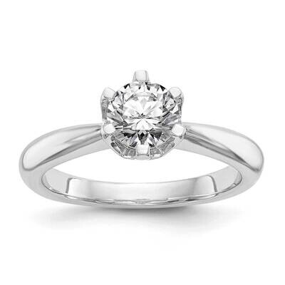 1 Carat 6.50 mm 6-Prong Round Solitaire Engagement Ring Mounting 14k White Gold RM1936E-100-CWAA, M…