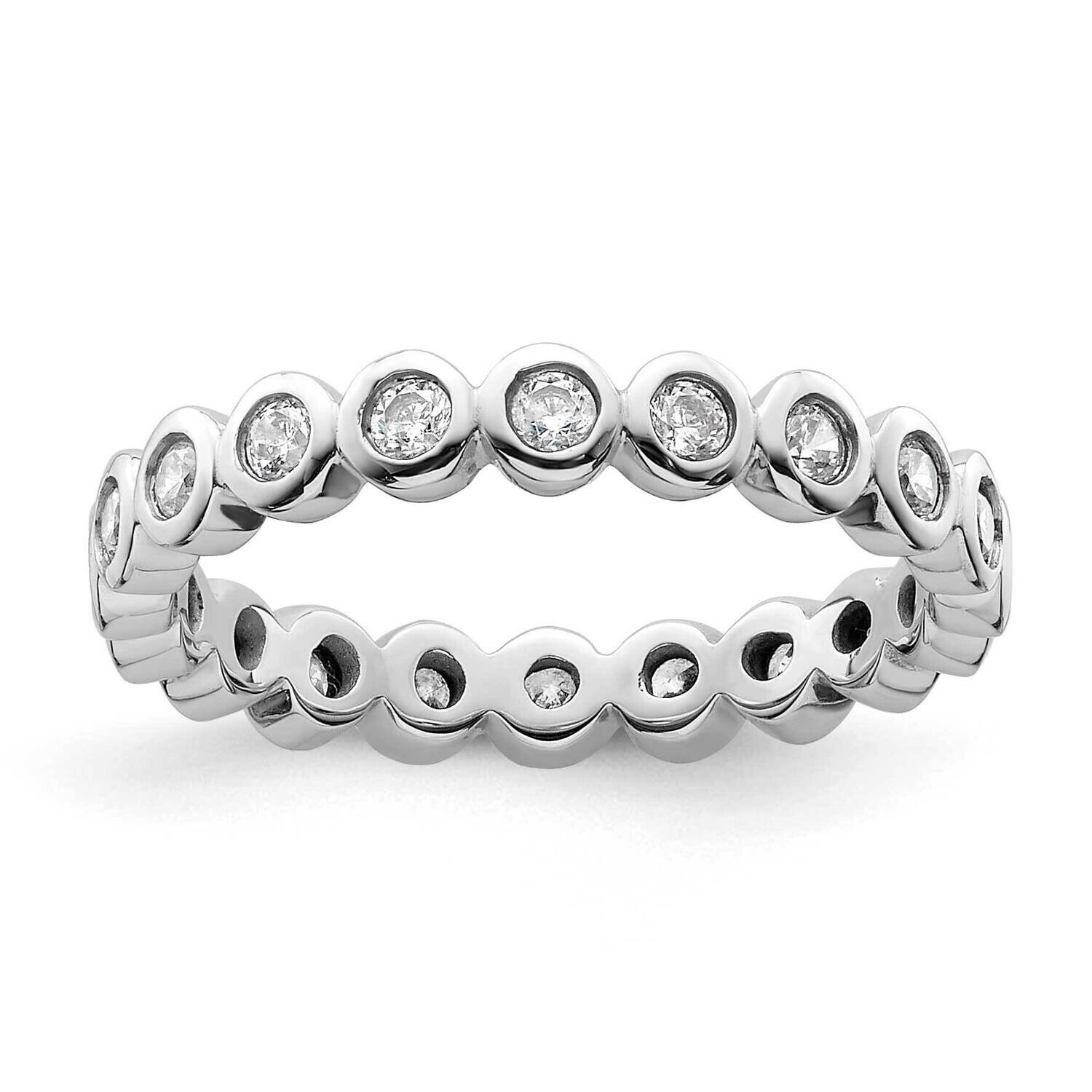 Polished Bezel-Set 1/2 Carat Diamond Complete Eternity Band 14k White Gold ET0011-050-6W4, MPN: ET0…