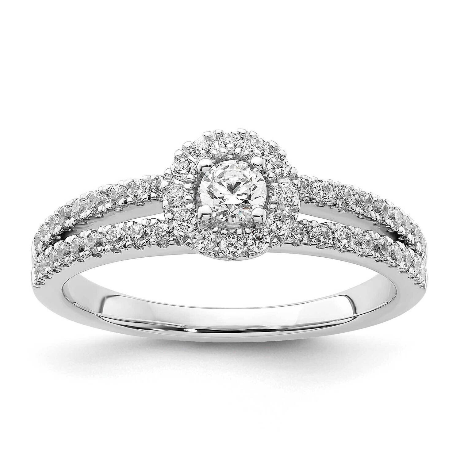 Diamond Two Promises Halo Complete Eng Ring 14k White Gold RM9212E-015-WAA