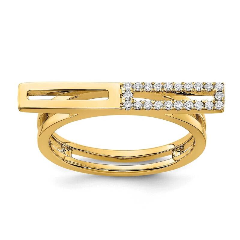 2 Rectangles Diamond Bar Ring 14k Polished Gold RM6853-011-YA