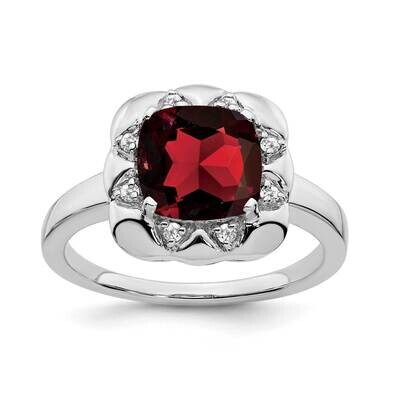 Garnet Diamond Ring 14k White Gold RM7162-GA-008-WA, MPN: RM7162-GA-008-WA, 191101820786