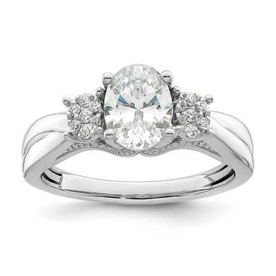 Diamond Semi-Mount Oval Engagement Ring 14k White Gold RM8256E-100-WAA, MPN: RM8256E-100-WAA,