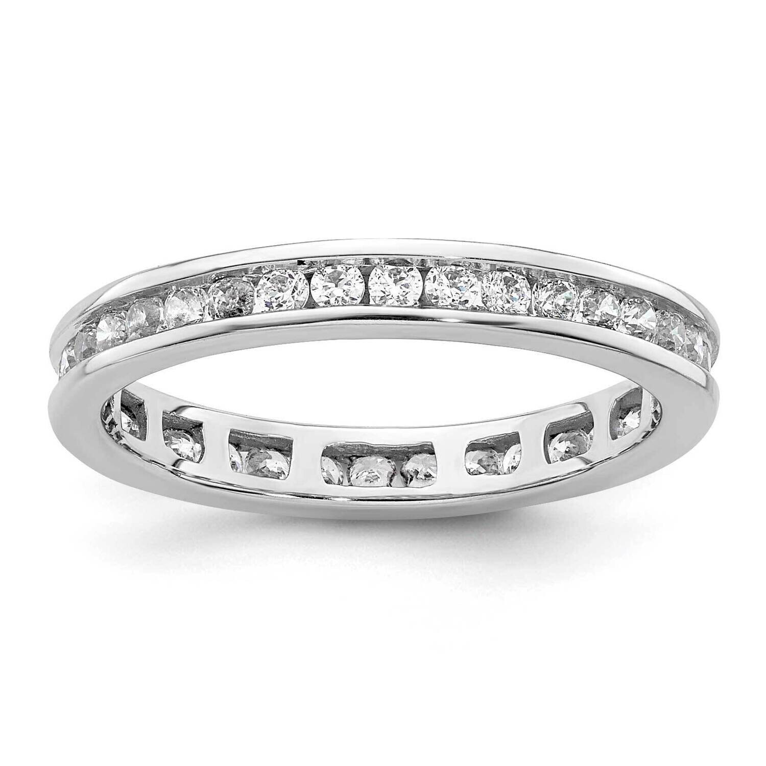 Polished Channel-Set 1/2 Carat Diamond Complete Eternity Band 14k White Gold ET0009-050-5W4, MPN: E…