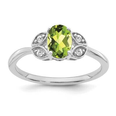 Peridot Diamond Ring 10k White Gold RM5760-PE-006-WA, MPN: RM5760-PE-006-WA, 886774540818