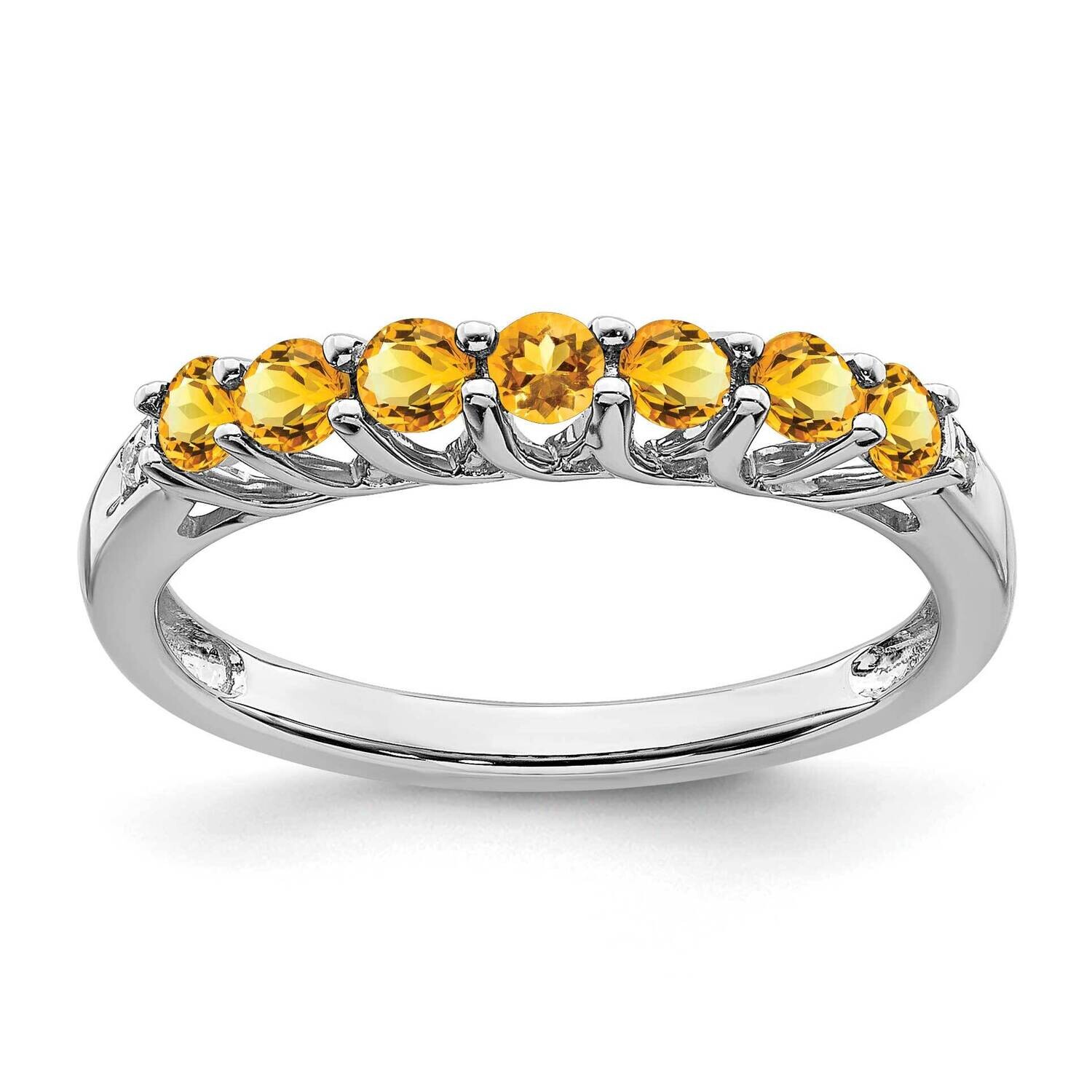 Citrine Diamond 7-Stone Ring 14k White Gold RM7411-CI-001-WA, MPN: RM7411-CI-001-WA,