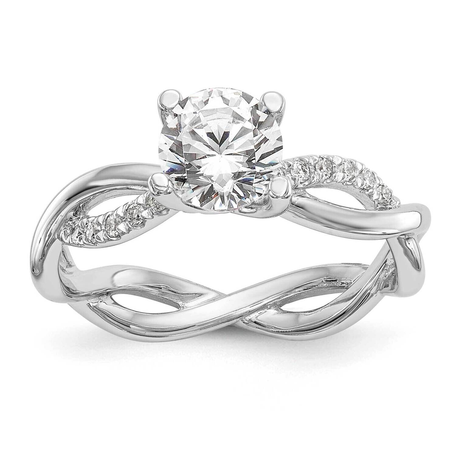 Diamond Round Semi-Mount By-Pass Engagement Ring 14k White Gold RM2525E-100-WAA, MPN: RM2525E-100-W…