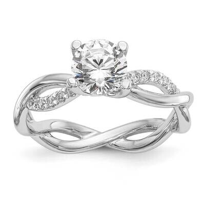 Diamond Round Semi-Mount By-Pass Engagement Ring 14k White Gold RM2525E-100-WAA, MPN: RM2525E-100-W…