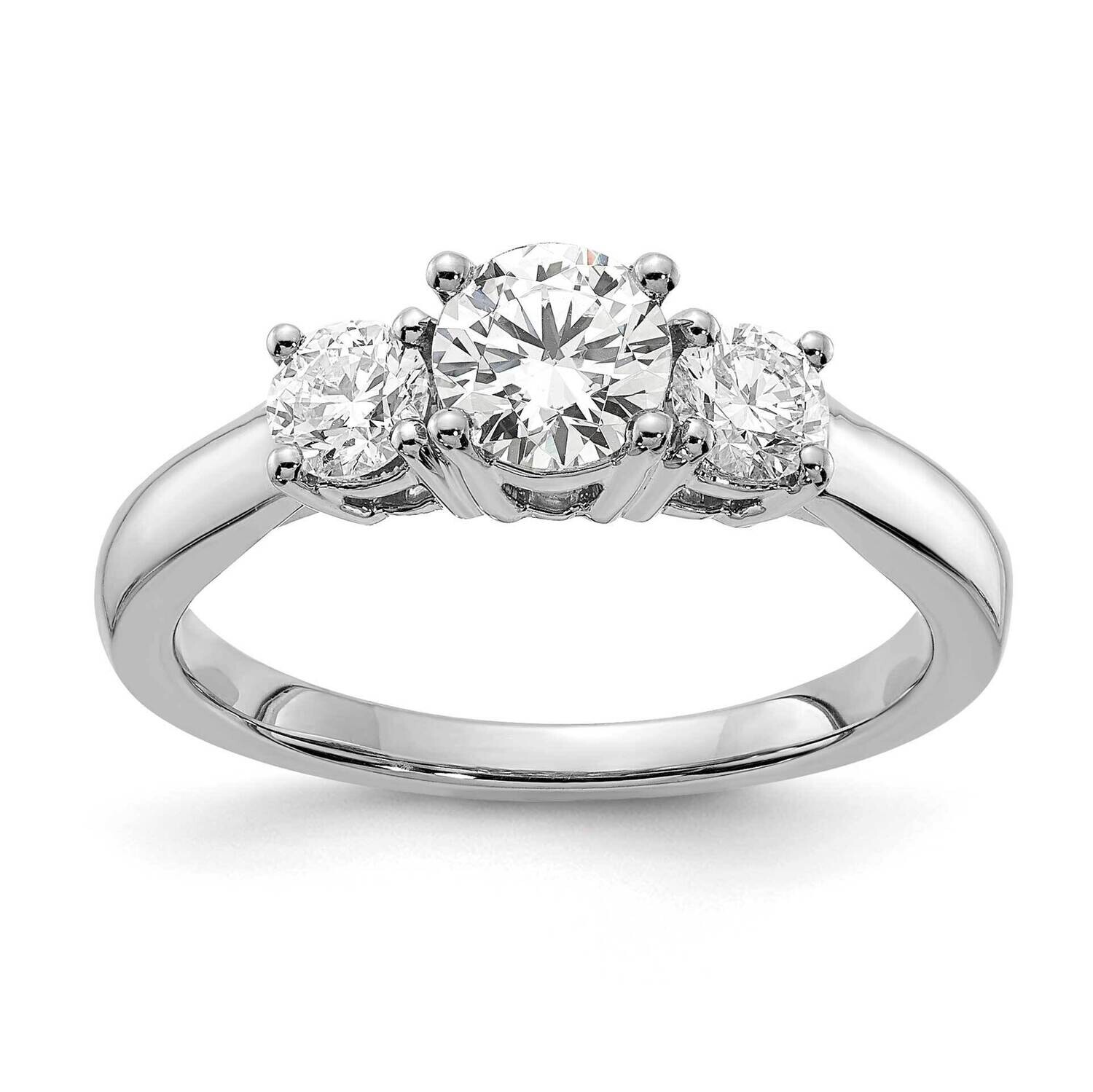 Diamond Si1/Si2 G H I 3-Stone Complete Engagement Ring 14k White Gold RM4229E-100-WAA