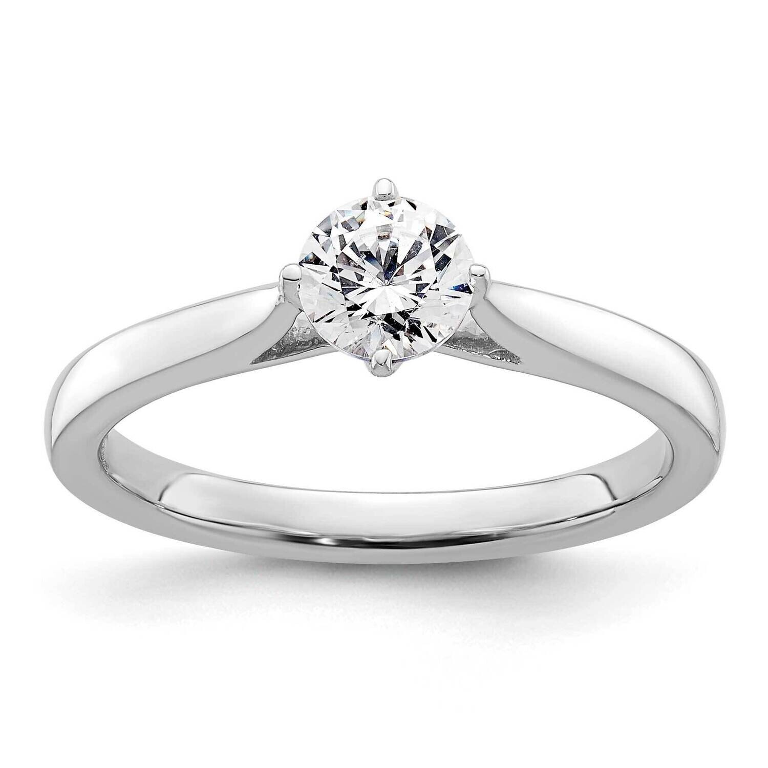 1/2 Carat 5.20 mm 4-Prong Round Solitaire Engagement Ring Mounting 14k White Gold RM1938E-050-CWAA