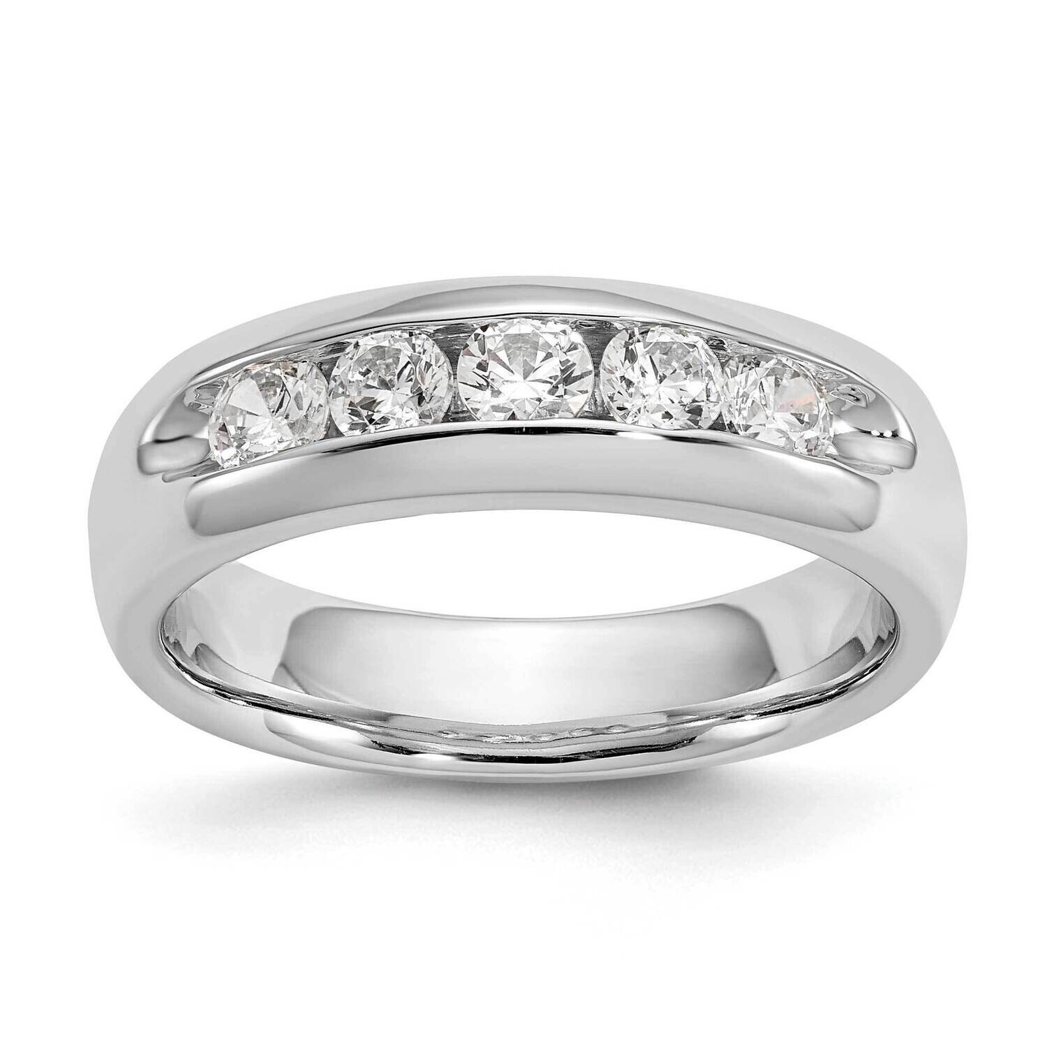 5-Stone Holds 5-3.1mm Round Open Channel Band Ring Mounting 14k White Gold RM3282B-060-WAA