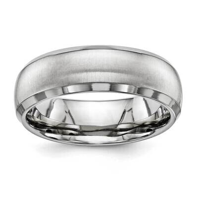 Pol &amp; Satin 7mm Domed Ring Titanium T1081B, MPN: T1081B,