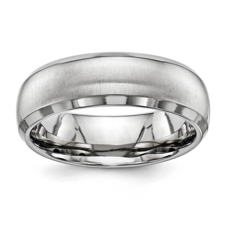 Pol & Satin 7mm Domed Ring Titanium T1081B
