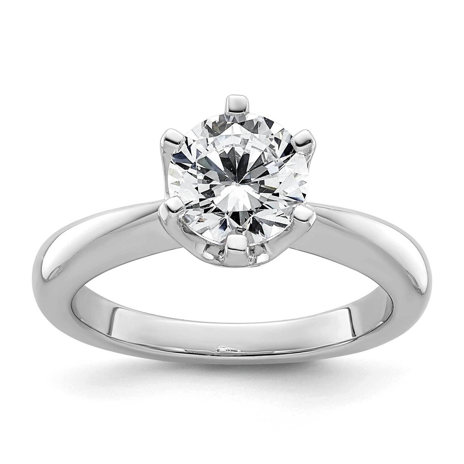 1.5 Carat 7.50 mm 6-Prong Round Solitaire Engagement Ring Mounting 14k White Gold RM1936E-150-CWAA