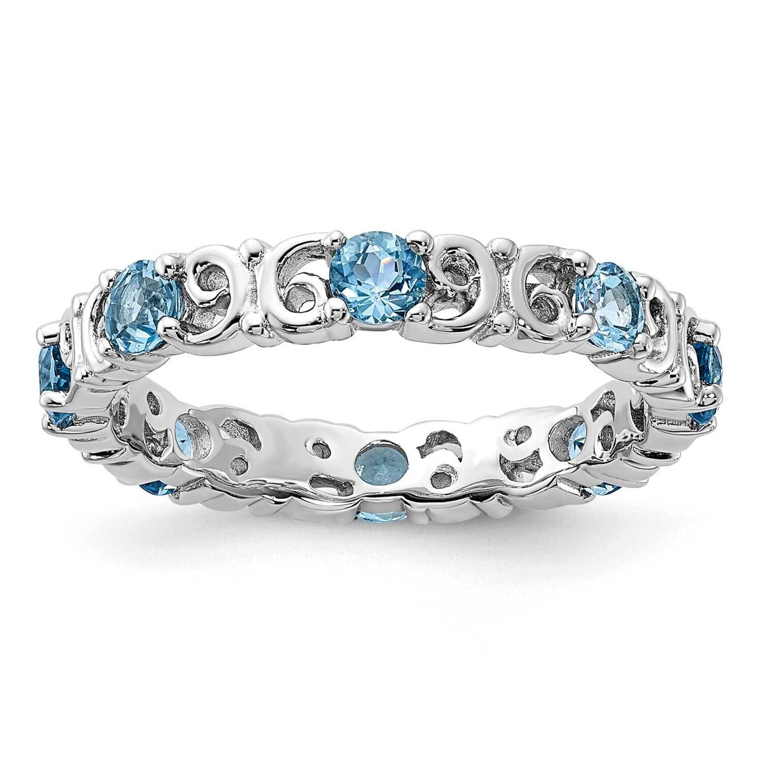 Stackable Expressions Blue Topaz Ring Sterling Silver QSK1228, MPN: QSK1228,