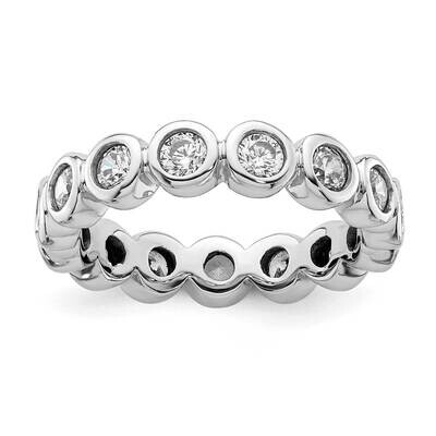 Polished Bezel-Set 1 Carat Diamond Complete Eternity Band 14k White Gold ET0011-100-5W4, MPN: ET001…