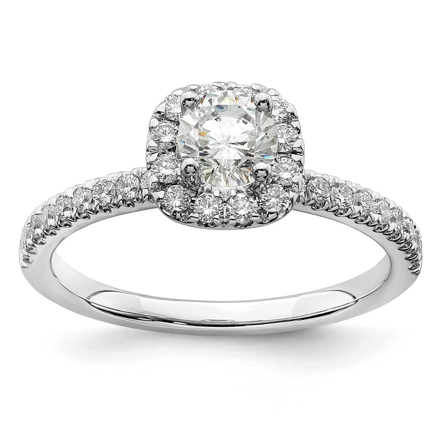 Eternal Promise Diamond Halo Complete Ring 14k White Gold RM6633E-035-WAA, MPN: RM6633E-035-WAA, 88…