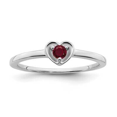 Created Ruby Heart Ring 14k White Gold RM7397-CRU-W, MPN: RM7397-CRU-W, 196904099919
