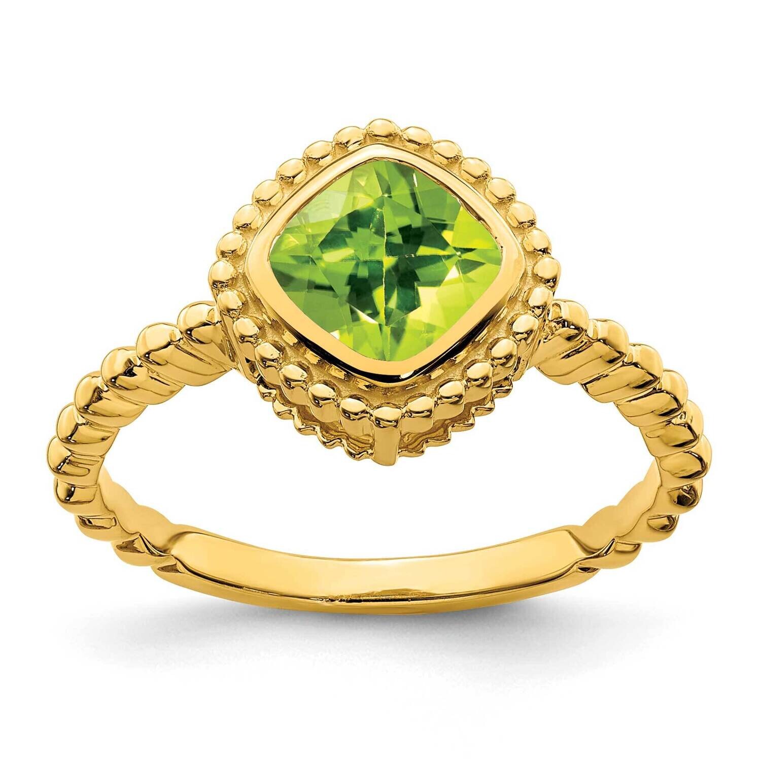 Cushion Peridot Ring 14k Gold RM7201-PE-Y, MPN: RM7201-PE-Y, 191101823213
