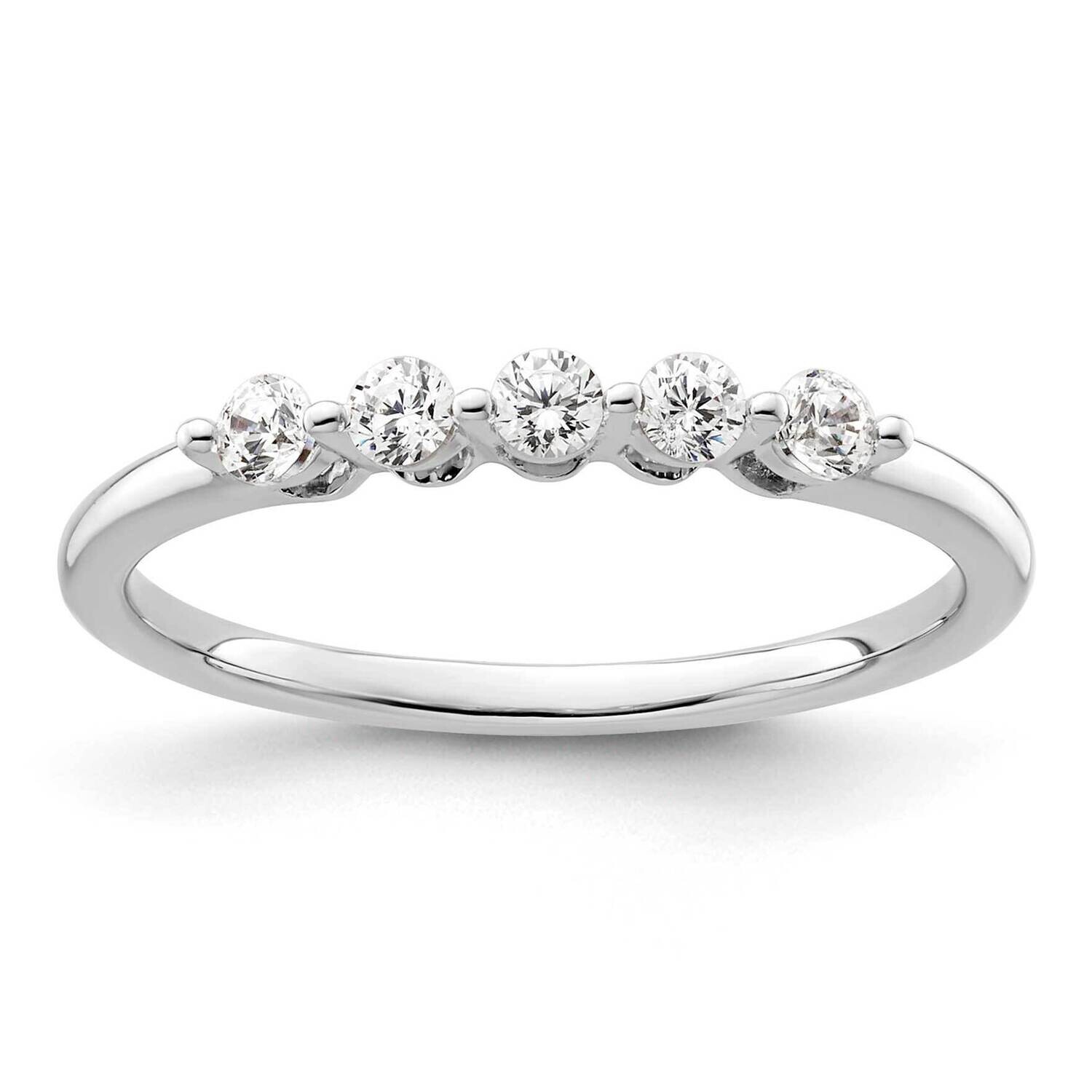 5-Stone Shared Prong Holds 5-2.3mm Round Diamond Band Ring Mounting 14k White Gold RM3182B-025-WAA,…