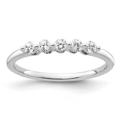 5-Stone Shared Prong Holds 5-2.3mm Round Diamond Band Ring Mounting 14k White Gold RM3182B-025-WAA,…