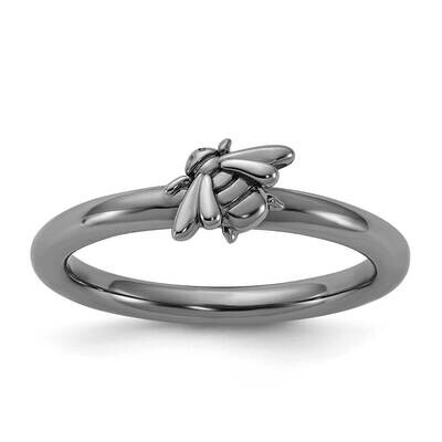 Stackable Expressions Black Rhodium Bee Ring Sterling Silver QSK2273, MPN: QSK2273, 883957599038