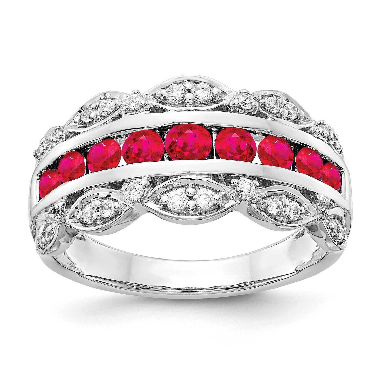 Diamond &amp; Ruby Fancy Ring 14k White Gold RM3846-RU-020-WA, MPN: RM3846-RU-020-WA, 883957309521