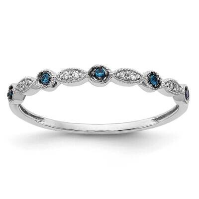 Blue/White Diamond Fancy Band 10k White Gold RM5625-BD-006-1WA, MPN: RM5625-BD-006-1WA,