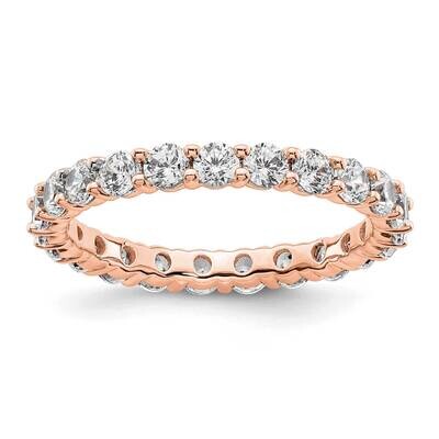 Polished Shared Prong 2 Carat Diamond Complete Eternity Band 14k Rose Gold ET0001-200-9R4, MPN: ET0…