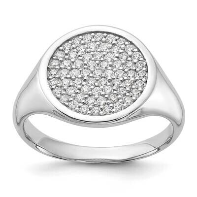 Polished CZ Fashion Men&#39;s Ring Sterling Silver Rhodium-Plated QR7636 by Men&#39;s Jewelry and Accessori…