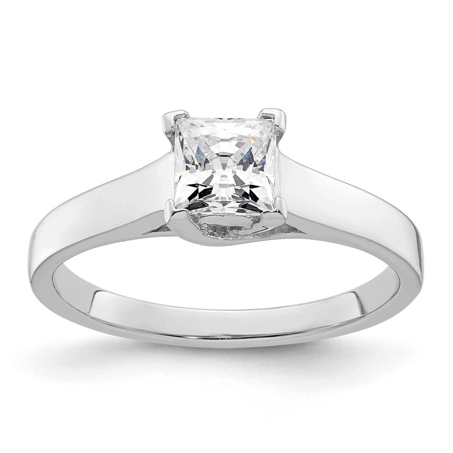 1/2 Carat 4.50mm V-End Square Princess Solitaire Engagement Ring Mounting 14k White Gold RM1959E-050-CWAA