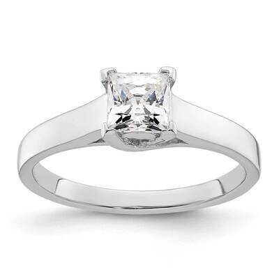 1/2 Carat 4.50mm V-End Square Princess Solitaire Engagement Ring Mounting 14k White Gold RM1959E-05…