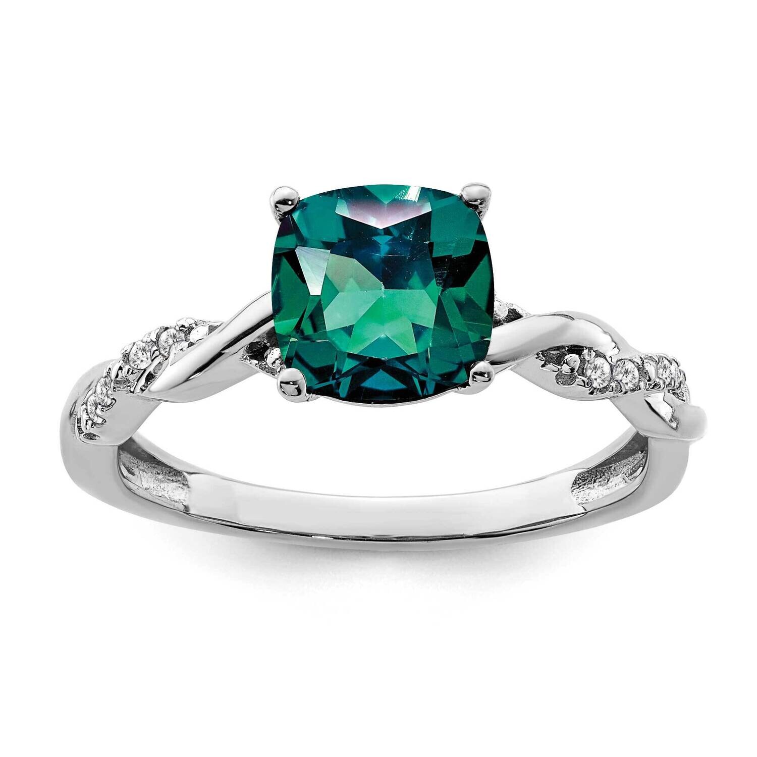 Created Alexandrite Diamond Ring Sterling Silver Rhodium-Plated RM6004-CA-005-SSA, MPN: RM6004-CA-0…