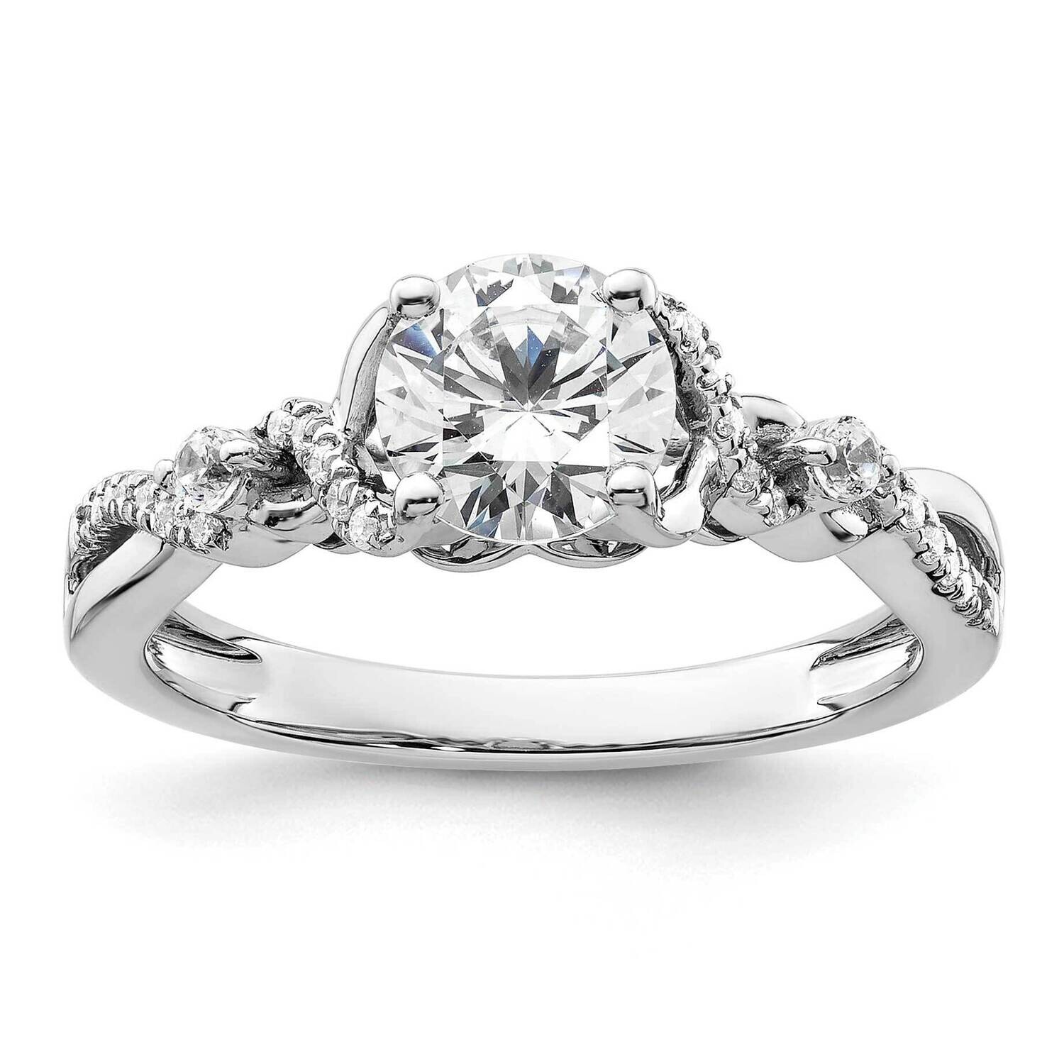 Diamond Semi-Mount By-Pass Engagement Ring 14k White Gold RM9196E-100-WAA, MPN: RM9196E-100-WAA,