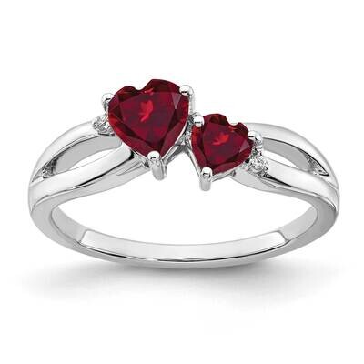 Created Ruby Diamond 2-Stone Heart Ring 14k White Gold RM7150-RU-001-WA, MPN: RM7150-RU-001-WA, 191…
