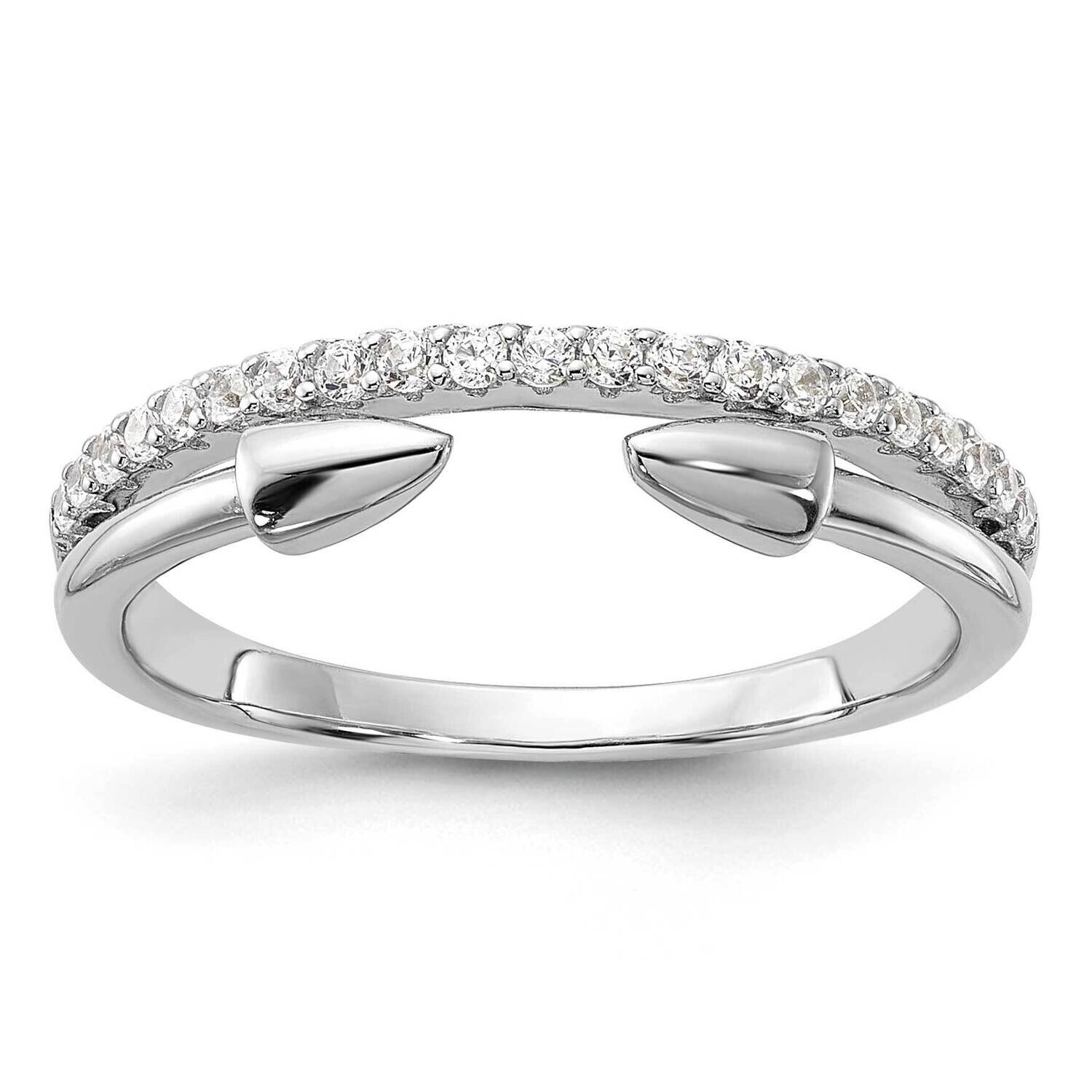 CZ Open Arrow Band Sterling Silver Rhodium-Plated QR7532, MPN: QR7532,