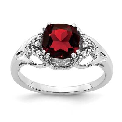 Garnet Diamond Ring 14k White Gold RM7157-GA-003-WA, MPN: RM7157-GA-003-WA, 191101819223